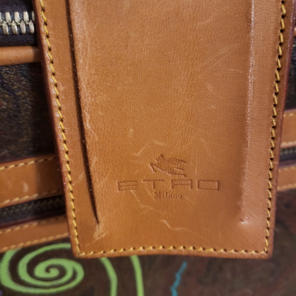 Rare Authentic vintage ETRO suitcase travel bag with guitar type strap. - Picture 15 of 16